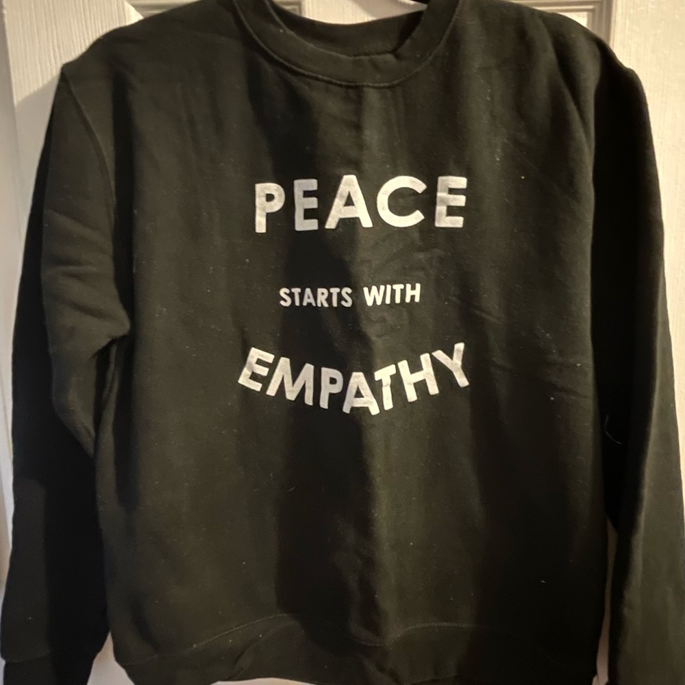 🛍️’Peace Starts with Empathy’ Black Crewneck Sweatshirt🛍️